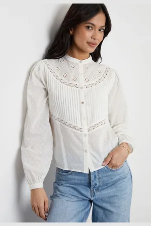 Threadbare Lace Detail Boho 100% Cotton Blouse