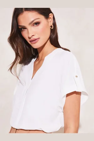 Lipsy London Utility V-Neck Short Roll Sleeve Top44