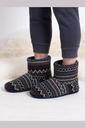 Totes Herre Fairisle strikket støvle hjemmesko