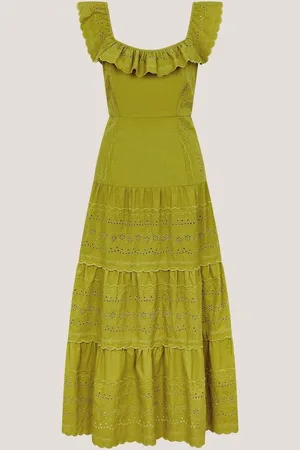 Monsoon Lucy Broderie Frill Midi Dress36