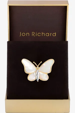 Jon Richard Mother Of Pearl Butterfly Brooch Gift BoxesEn