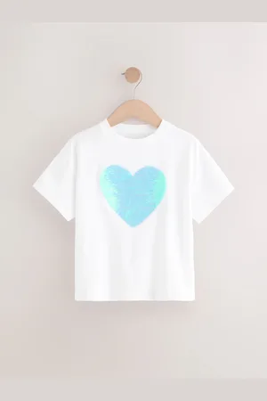Next 100% Cotton Sequin Animal Heart Print T-Shirt (3-16yrs)14 år (164cm)