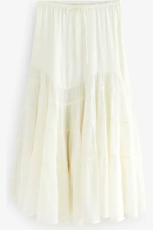 Next 100% Cotton Boho Tiered Midi Skirtmedium