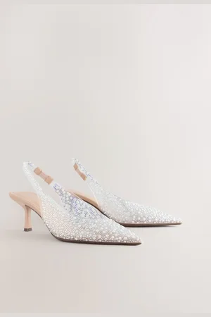 Next Forever Comfort Point Toe Perspex Jewel Detail Slingback hæleeu39