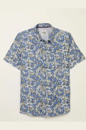 Fat Face FatFace Short Sleeve Leaves Print 100% Cotton Shirtlarge