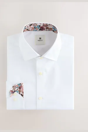 Next 100% Bomuldstekstureret Twill Skjorter155in