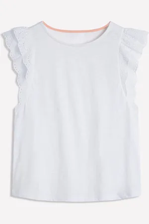 Boden 100% Cotton Belle Broderie Sleeve Toplarge