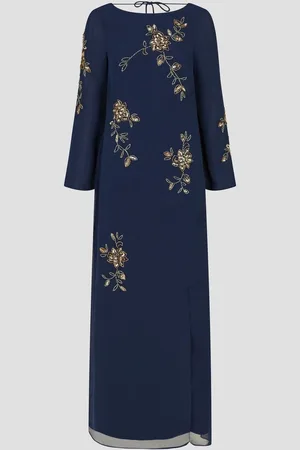 Monsoon Sarah Flute Sleeve Floral Sequin Maxi Dress38