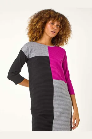 Roman Colour Block Ribbed Knit Dress48