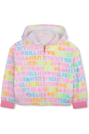 Billieblush Lyserød 100% Bomuld All Over Logo Tryk Zip-Up Hættetrøje8 år ( 128 cm)