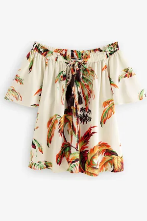 Next Short Sleeve Tie Neck Bardot Top54