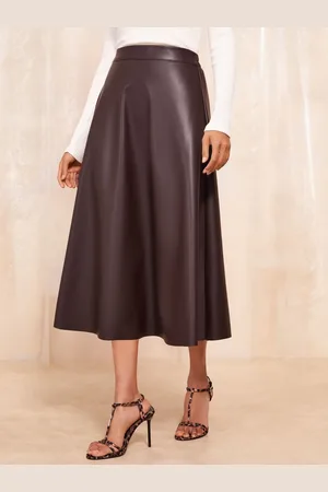 Friends Like These Faux Leather Full Hem Midi Nederdele42