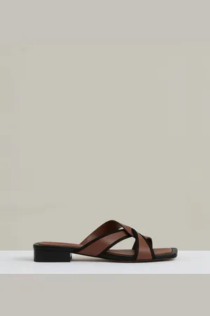 Reiss Clara Leather Link-Strap Slip-On Sandalseu41