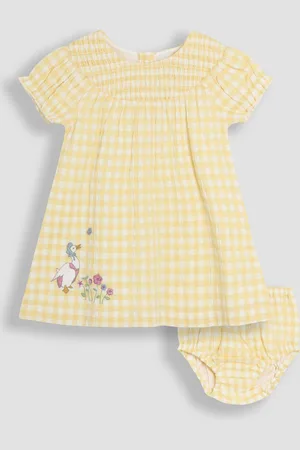 JoJo Maman Bébé Jemima Puddle-Duck Smocked 100% Cotton Dress Set8086cm
