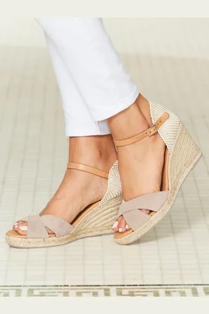 Sosandar Suede Ankle Strap Mid Wedge Espadrilleseu39