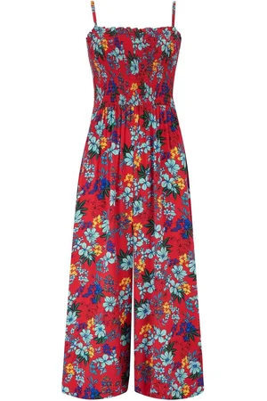 Pour Moi Strapless Shirred Bodice Crop Leg Woven Beach Jumpsuit48