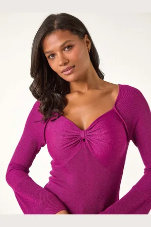 Roman Sweetheart Neck Ruched Knit Jumper38