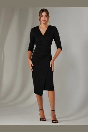 Jolie Moi Metallic Wrap Bodycon Dress38