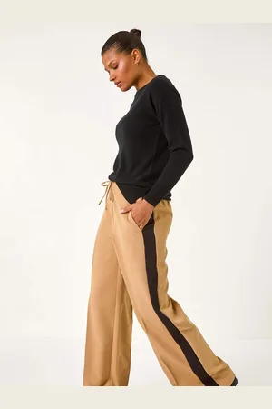 Roman Side Stripe Wide Leg Trousers38
