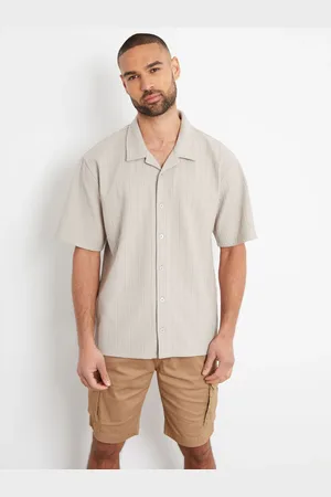 Threadbare Textured Revere Krave Kortærmet SkjorterL