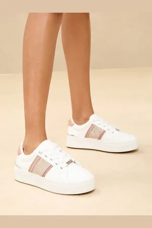 Lipsy London Flat Chunky Flatform Stripe Lace Up Trainerseu38