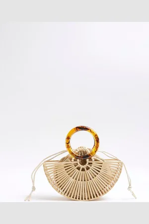 River Island Wooden Basket Handle Bagen