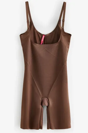 Spanx Open Bust Mid Thigh Brown Bodysuitlarge