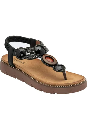 Lotus Toe Thong Wedge Sandalseu37