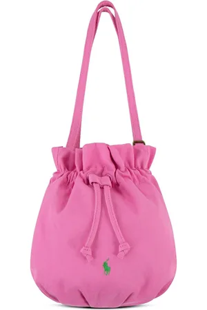 Ralph Lauren Pink 100% Cotton Logo Shoulder Bagen