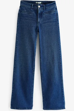 Baukjen Blå Organic Pocket Brede bukseben Jeans38