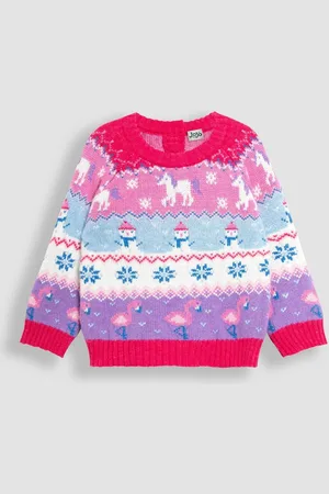 JoJo Maman Bébé Unicorn Fair Isle Jumper12 - 18 måneder (80 - 86cm)