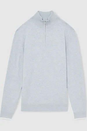 Reiss Swinley Cotton Blend Half Zip TrøjeSmall