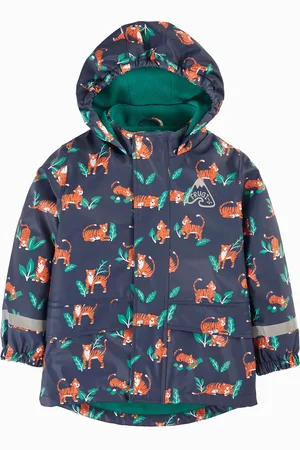 Frugi Orange Printed Tiger Puddle Buster Waterproof Coat2 - 3 år (92 - 98cm)