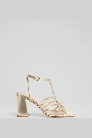 LK Bennett Noelle Pale Nappa Leather Tubular Oloid Sandalseu38