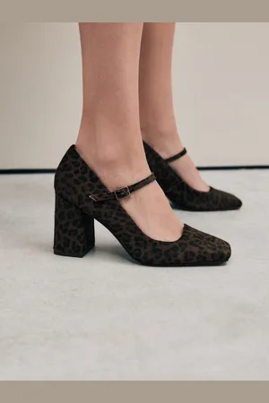 Next Forever Comfort Læder Square Toe Block hæle Mary Jane Skoeu42