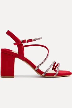 Linzi Kira Strappy Diamante Sandaler med blokhælede