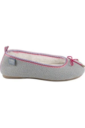 Totes Ladies Isotoner Herringbone Ballet Slippers