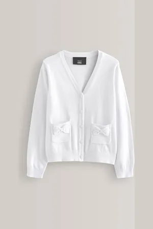 Next Cotton Rich Sløjfe Pocket School Cardigan (3-16år)134140cm