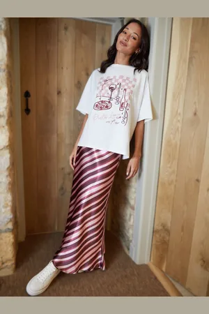 Threadbare Maxi Satin Slip Skirt42