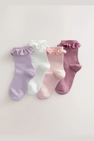 Next Cotton RIch Ruffle Frill Ankle Socks 4 PackUK 0 - 2.5 Jnr.