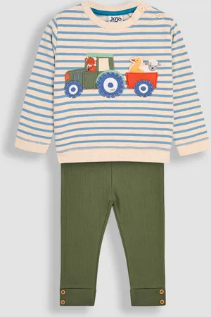 JoJo Maman Bébé Traktor Appliqué Sweatshirt & Leggings
