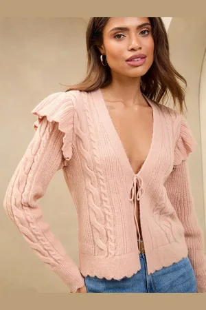 Lipsy London Ruffle Bow Front Knit Cardigan40