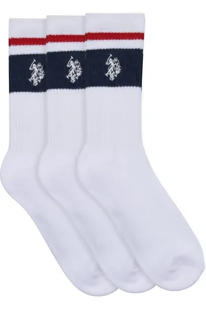 U.S. Polo Assn. U. S. Polo Assn. Brand Stripe Sports 100% Cotton Socks 3 PackUK 12.5 - 3.5