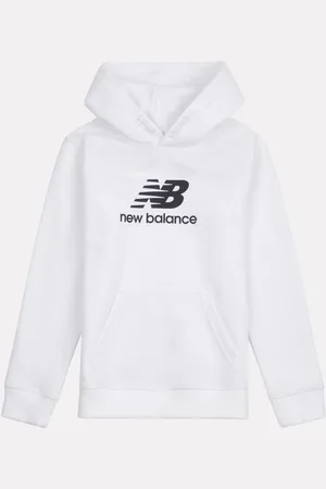 New Balance Drenge Brush Back Stacked Logo Hættetrøje10 - 11 år (140 - 146cm)