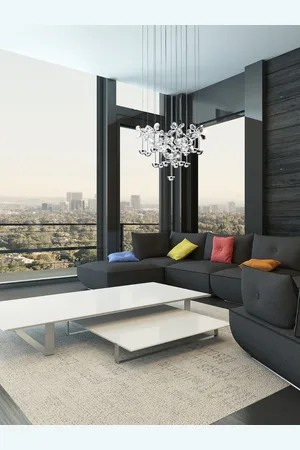Eglo Pianopoli LED Clear Crystal Steel Pendant Ceiling LightEn