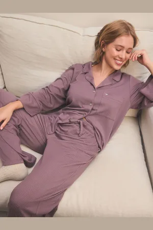 Next Jersey Textured Button Through Pyjamas46 X-Long Tall