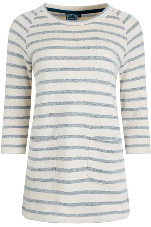 Weird Fish 100% Cotton Ives Loopback Stripe Tunic Top44