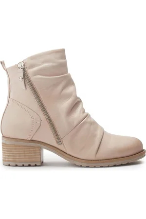 Moda In Pelle Onika Rouched Leather Nude Ankle Bootseu39