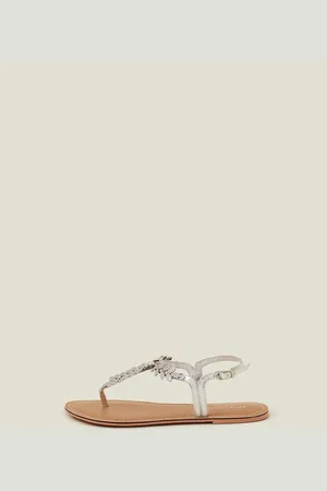 Accessorize Diamanté Leaf Embellished Sandals