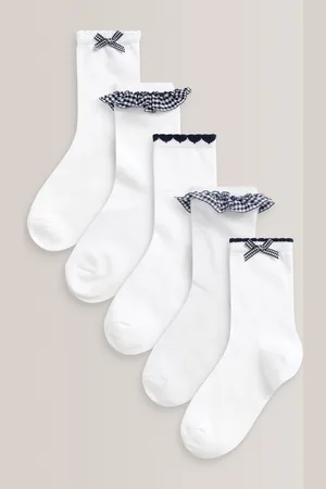Next 5 Pakke Cotton Rich Ternet AnkelskolesokkerUK 3 - 5.5 Jnr.